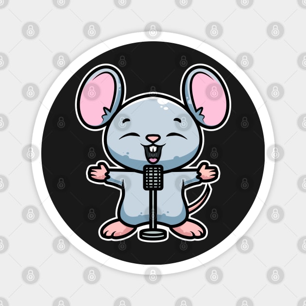 Mouse Sing Karaoke Kids Kawaii Neko Anime graphic Magnet by theodoros20